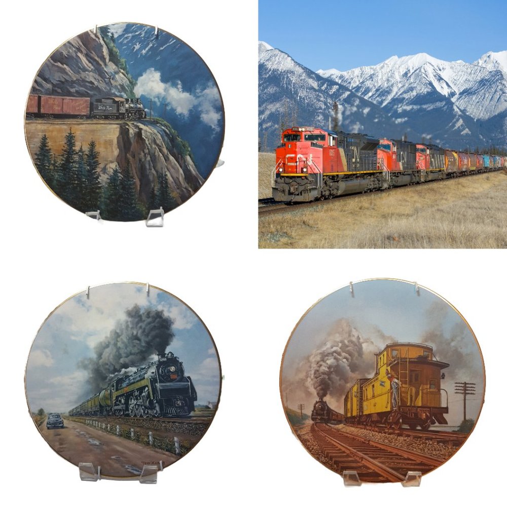 Set of 3 THE AGE OF STEAM  Collectors Plates Canadian National Railway CNR THBR